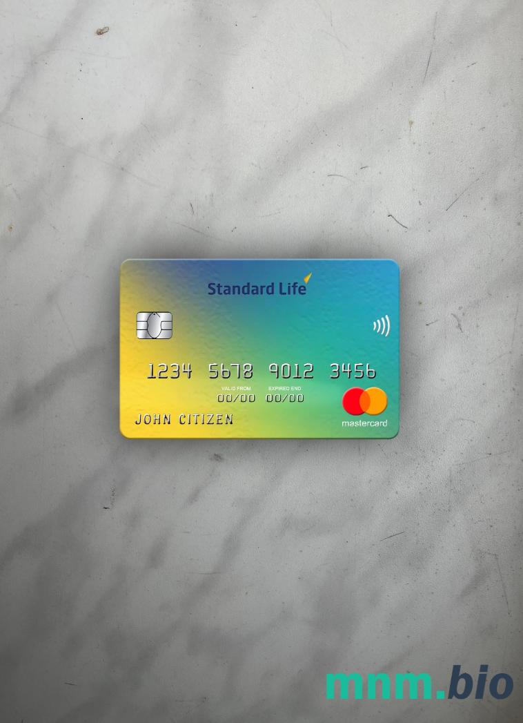 United Kingdom Standard Life bank wygląd zdjęcia mastercard skan PSD + zdjęcie